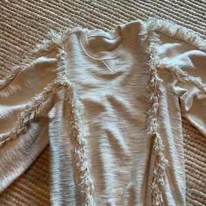 ulla johnson sweatshirt with fringe. 2 small stains. size medium.